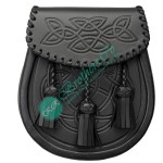Celtic Embossed Kilt Leather Sporran